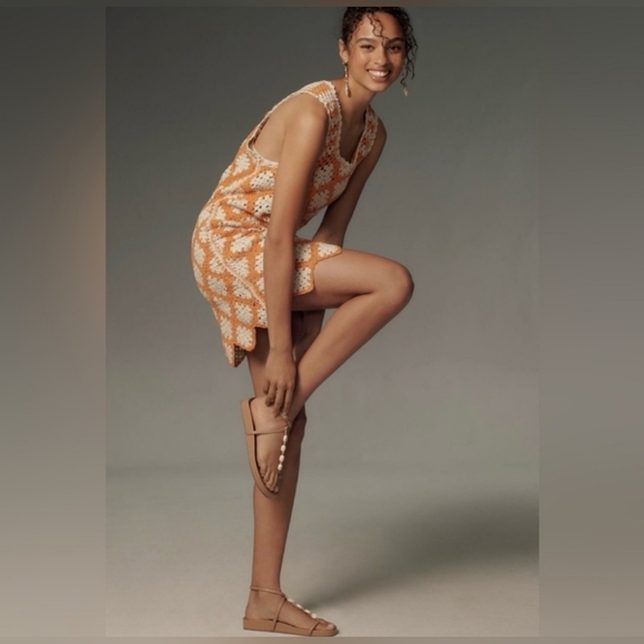 Anthropologie Toe-Loop Stone Sandals In Tan Size 10 M - Picture 15 of 15